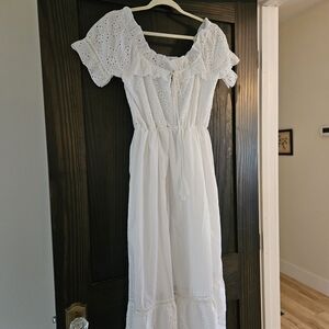 EARTHBOUND White Eyelet Midi Dress